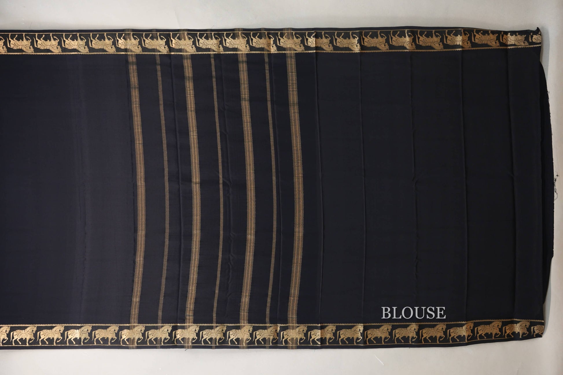 Black Mysore Silk Saree by Shreenivas Silks blouse