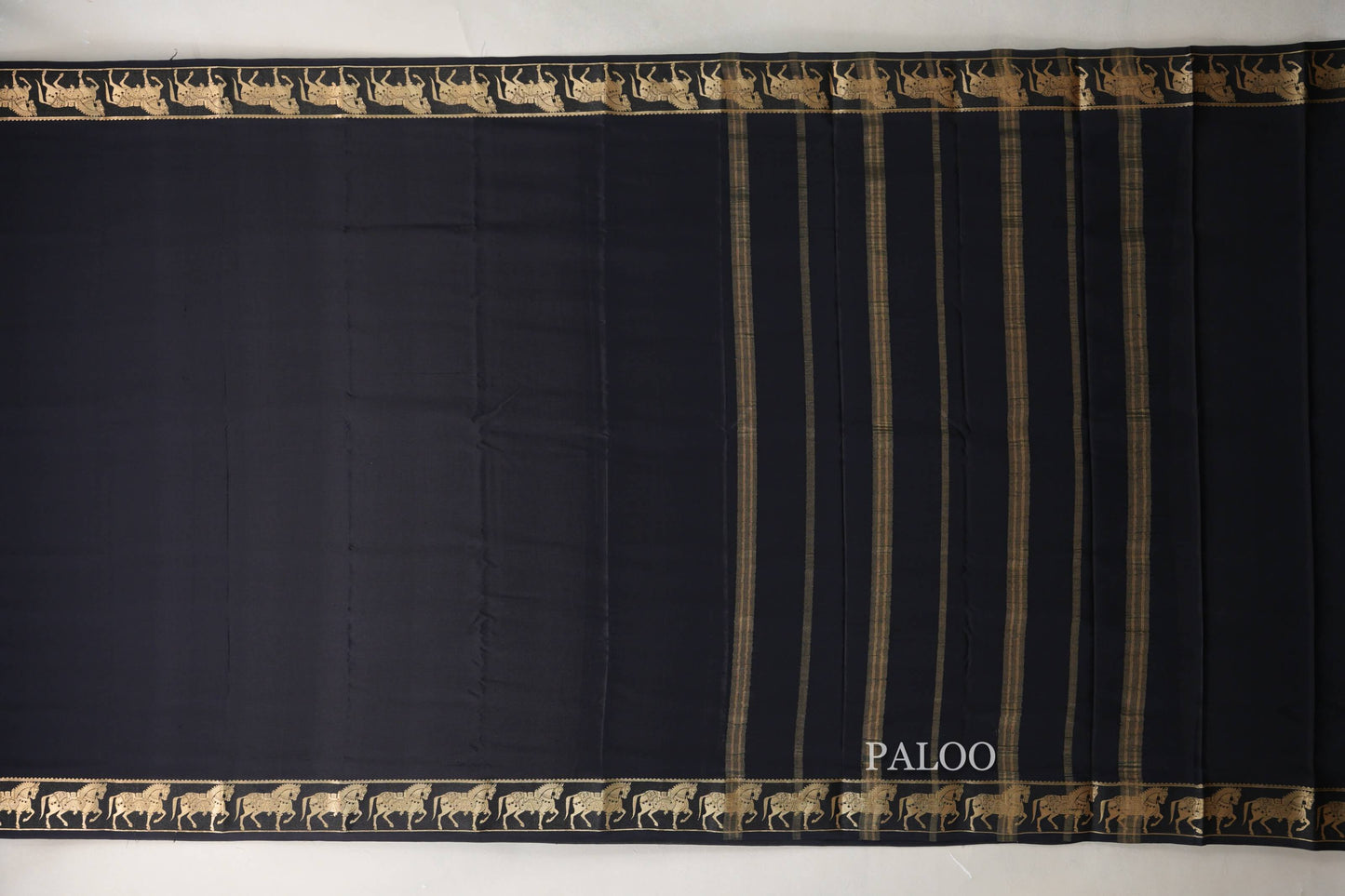 Black Mysore Silk Saree by Shreenivas Silks paloo
