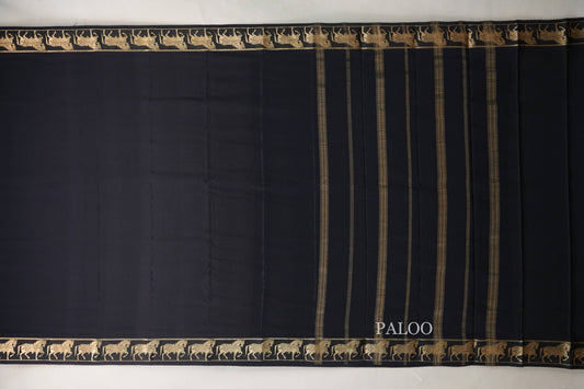 Black Mysore Silk Saree by Shreenivas Silks paloo