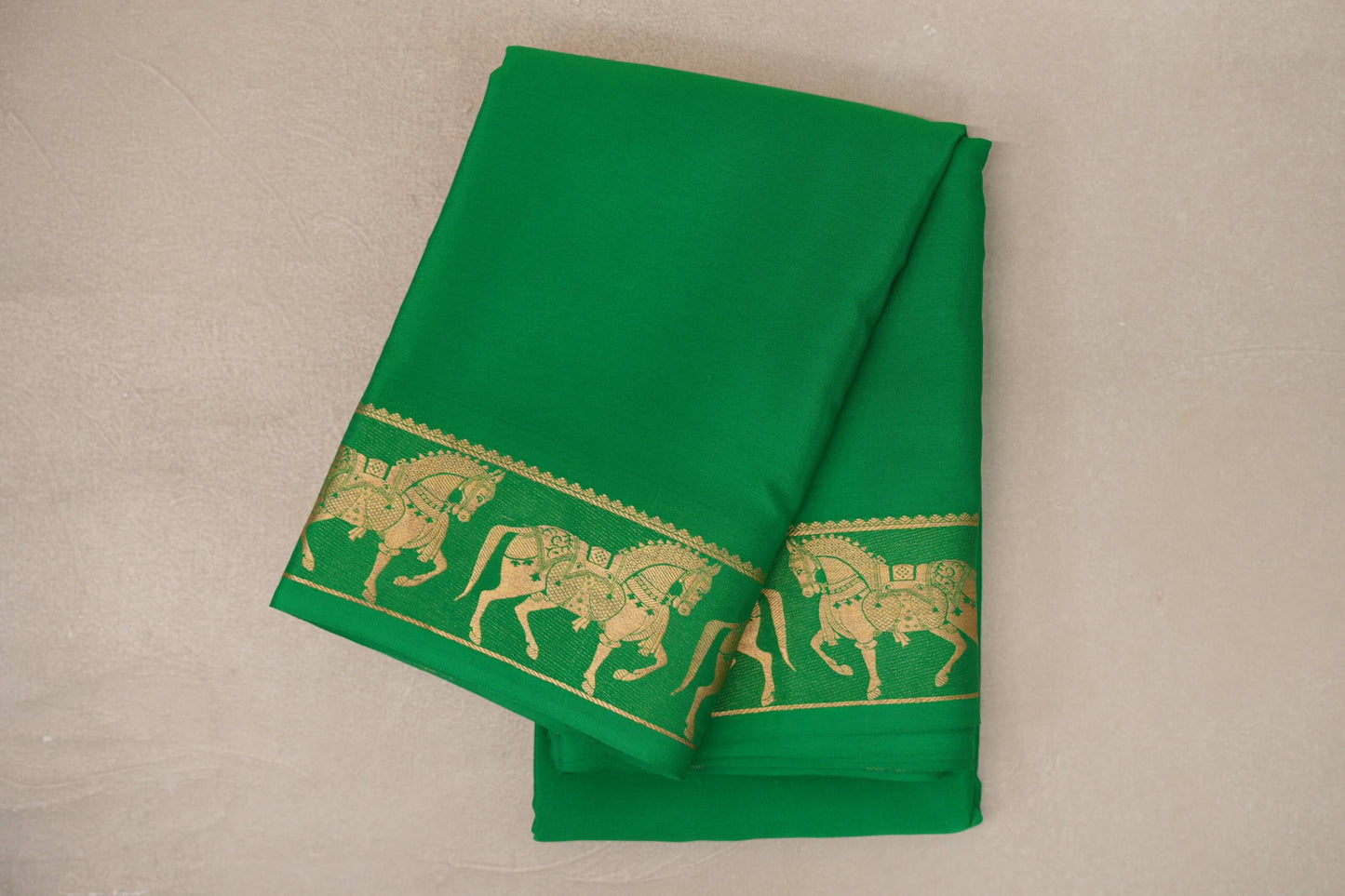 Parrot Green Mysore Silk Saree by Shreenivas Silks