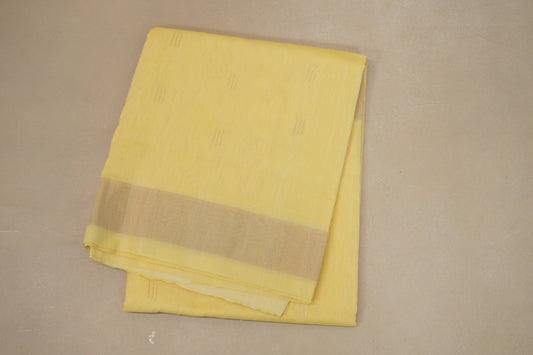 Butter Yellow Paithani Cotton Saree