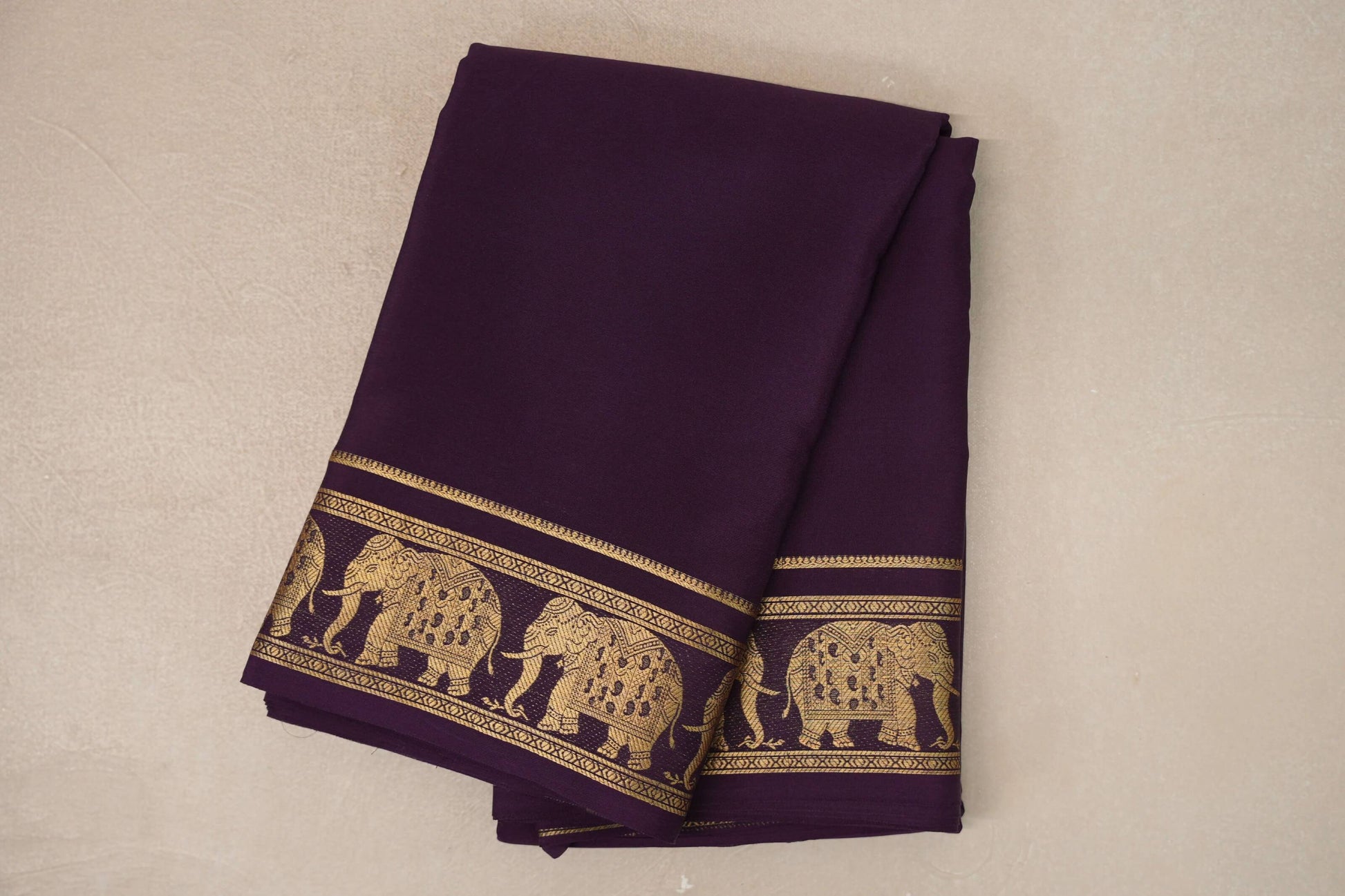 Deep Purple Mysore Silk Saree by Shreenivas Silks