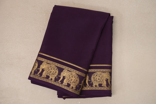 Deep Purple Mysore Silk Saree by Shreenivas Silks