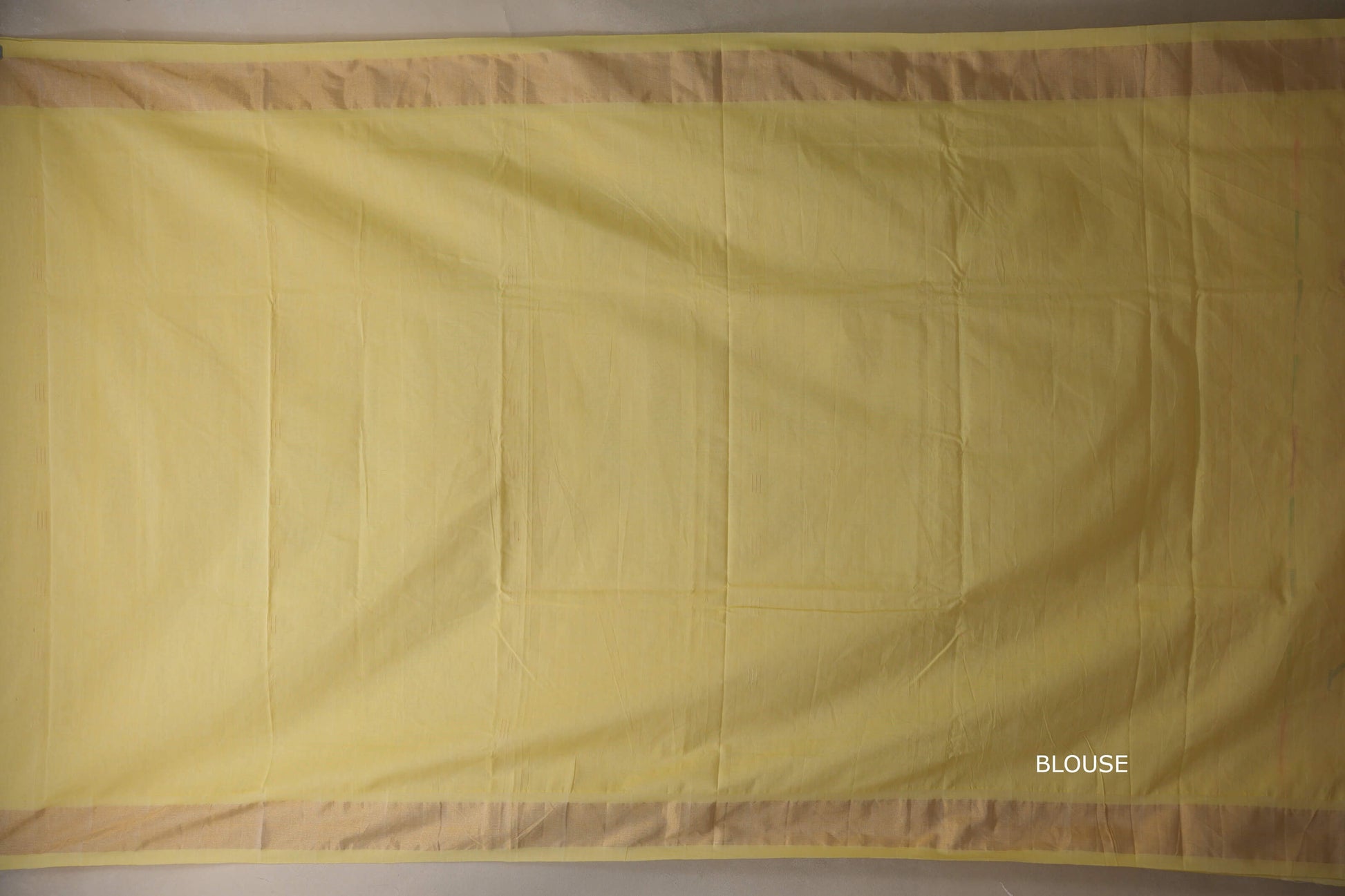 Butter Yellow Paithani Cotton Saree blouse