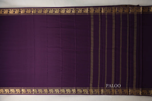 Deep Purple Mysore Silk Saree by Shreenivas Silks paloo