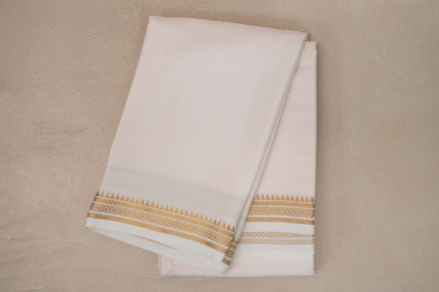Cream Mysore Silk Saree by Shreenivas Silks