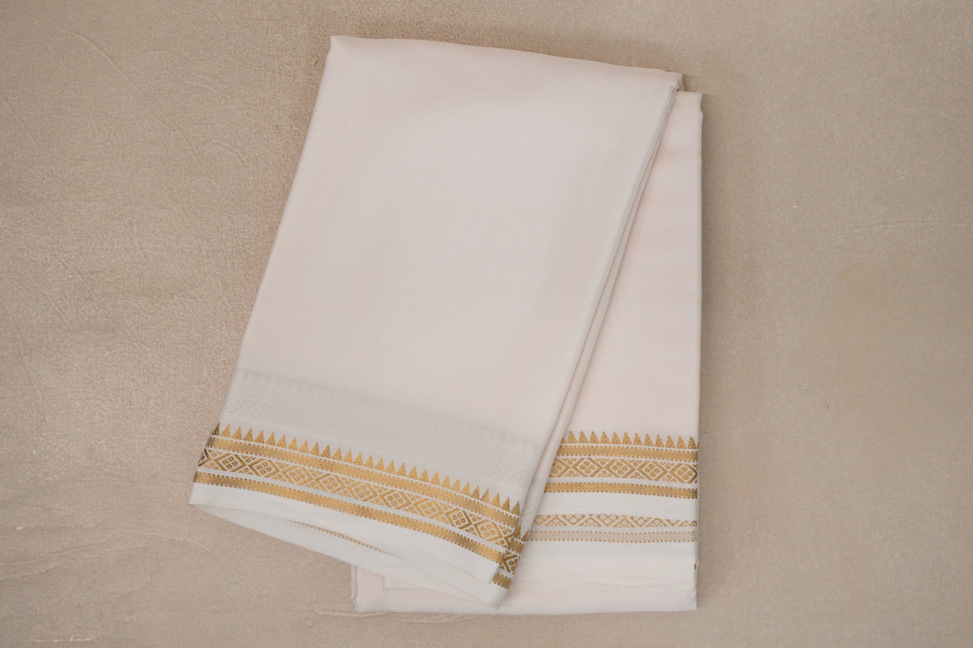 Cream Mysore Silk Saree by Shreenivas Silks