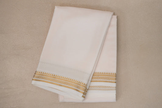 Cream Mysore Silk Saree by Shreenivas Silks