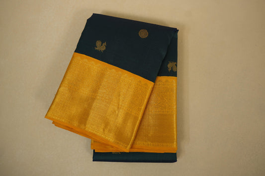 Peacock green vintage kanjivaram silk saree