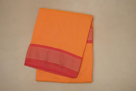 Deep Mango Yellow Paithani Cotton Saree 