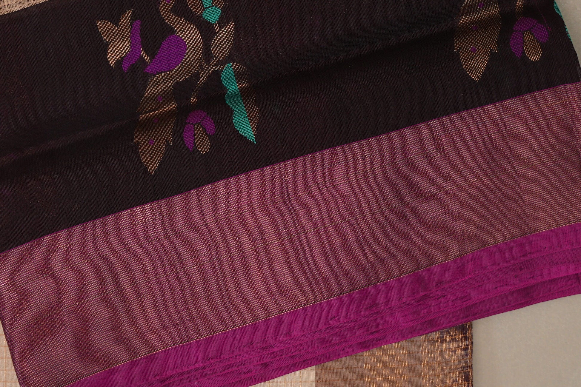 Sandal Cream Silk Cotton Saree border