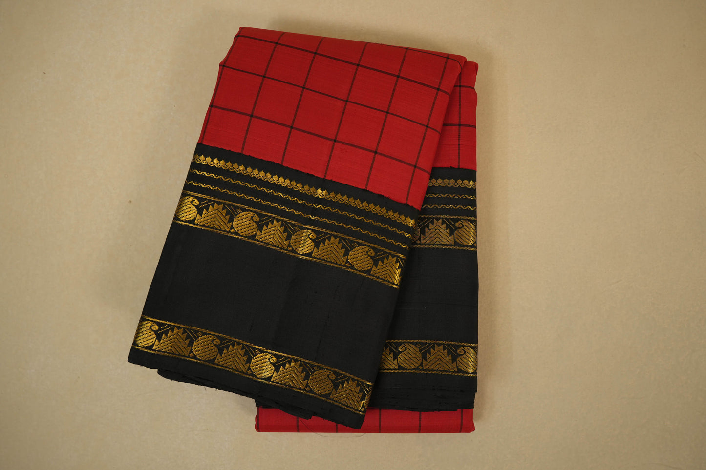 Tomato red vintage kanjivaram silk saree