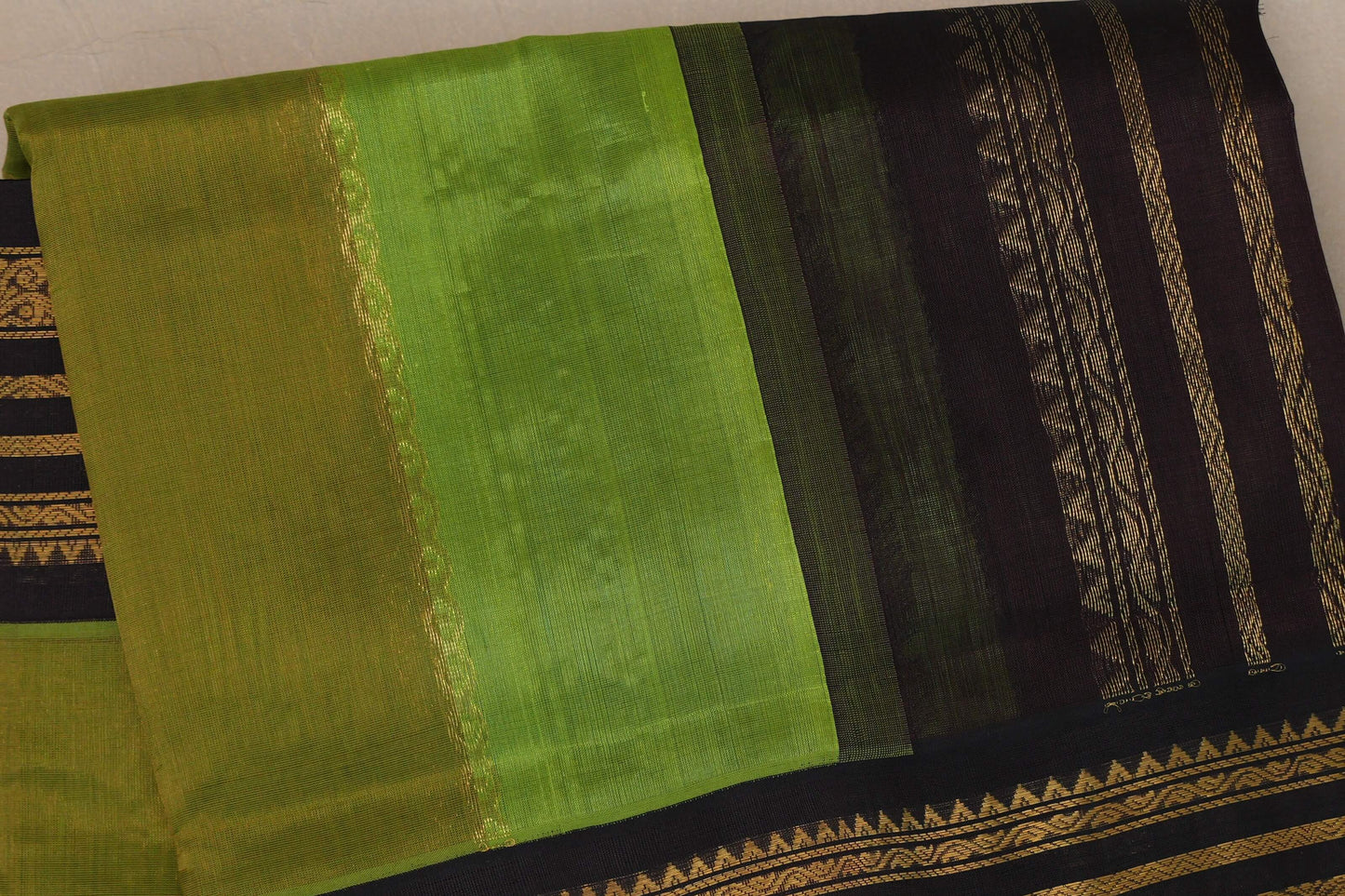 Multi Color with Deep Coffee Brown Borders Silk Cotton Saree body