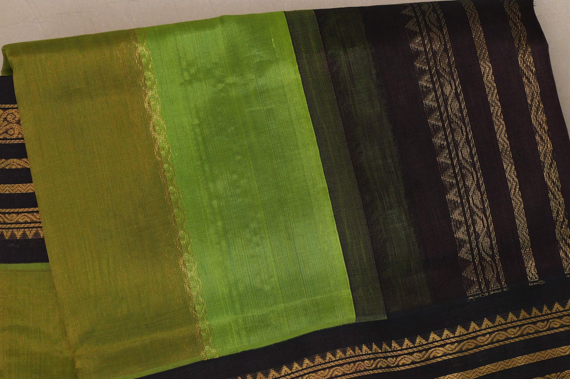 Multi Color with Deep Coffee Brown Borders Silk Cotton Saree body
