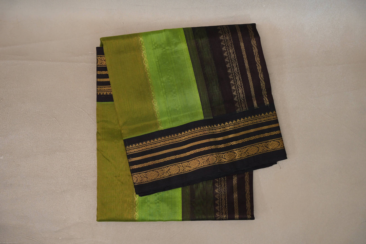 Multi Color with Deep Coffee Brown Borders Silk Cotton Saree