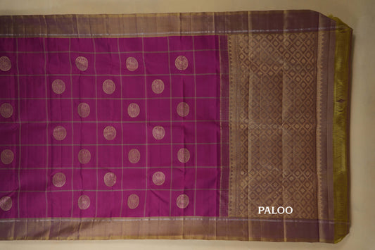 vintage kanjivaram silk saree paloo