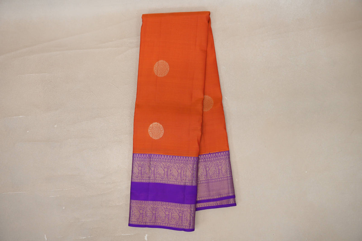 Deep Orange Soft Silk Saree online
