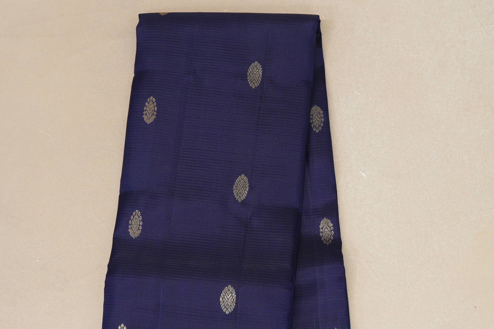 Deep blue greenish blue Borders Light Weight Kanjivaram Silk Saree by Shreenivas Silks PSSR018787 - Parisera