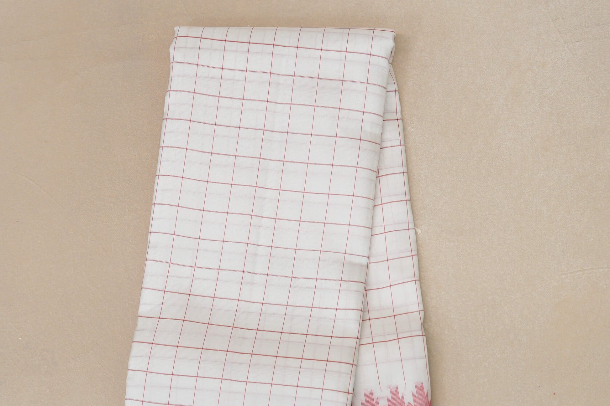 White with Tomato Red Borders Light Weight Kanjivaram Silk Saree by Shreenivas Silks PSSR018788 - Parisera