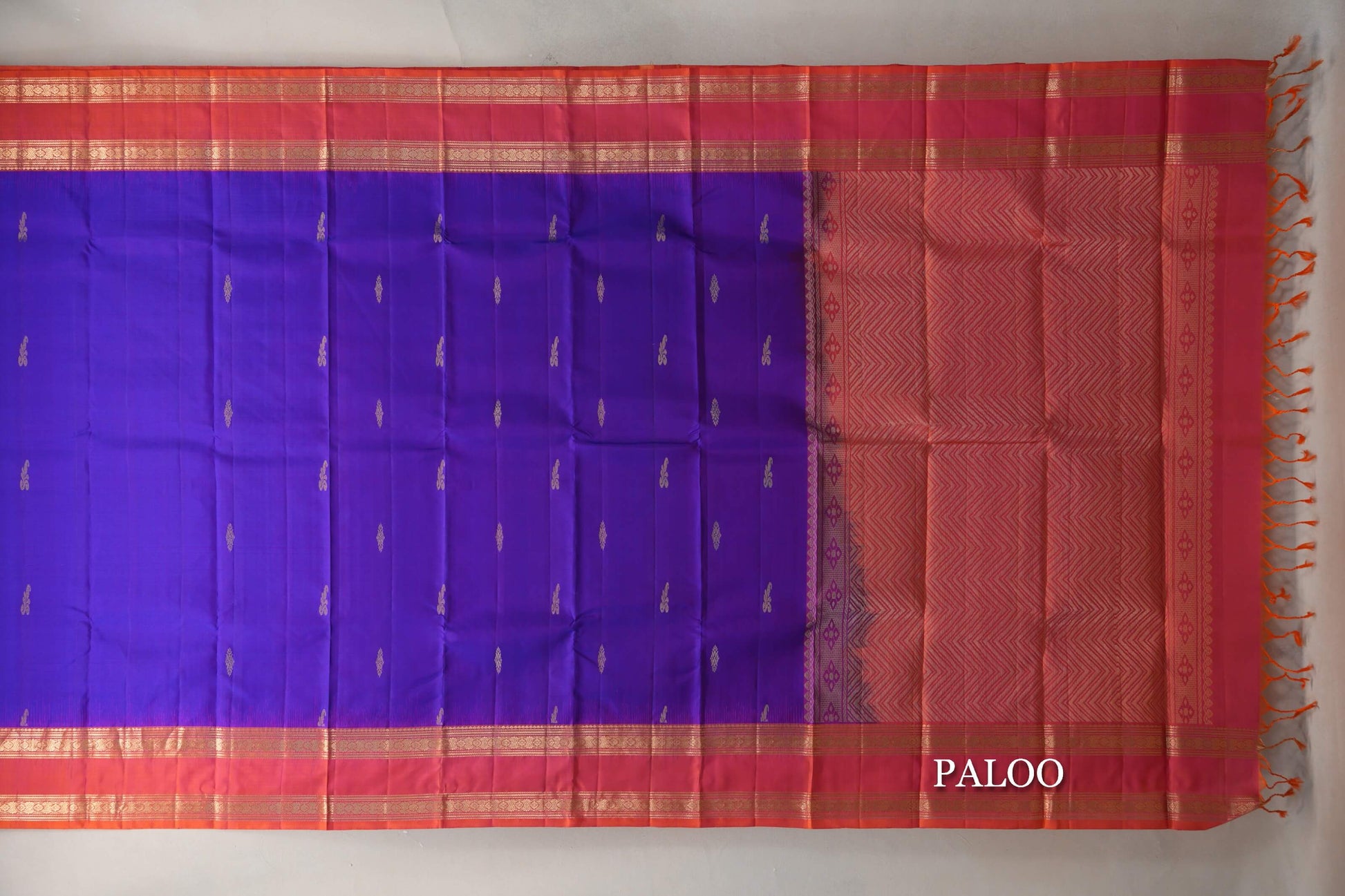 Bright Violet Purple Soft Silk Saree paloo