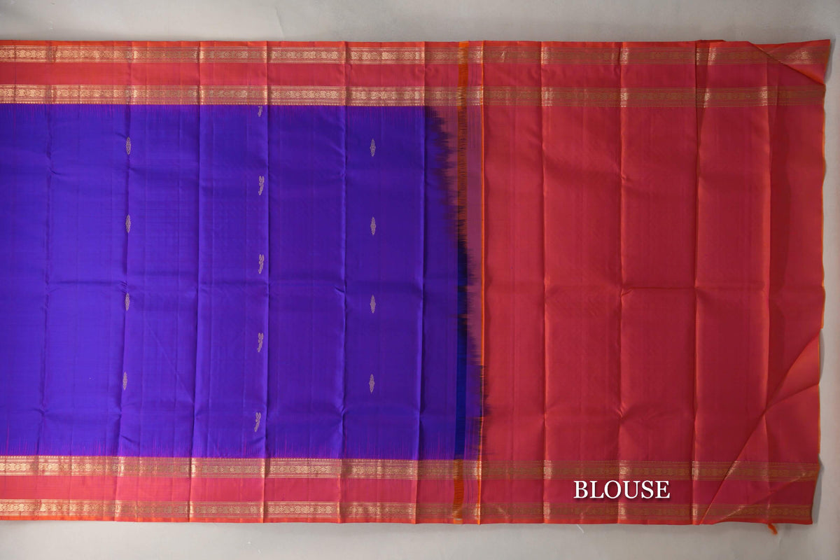 Bright Violet Purple Soft Silk Saree blouse