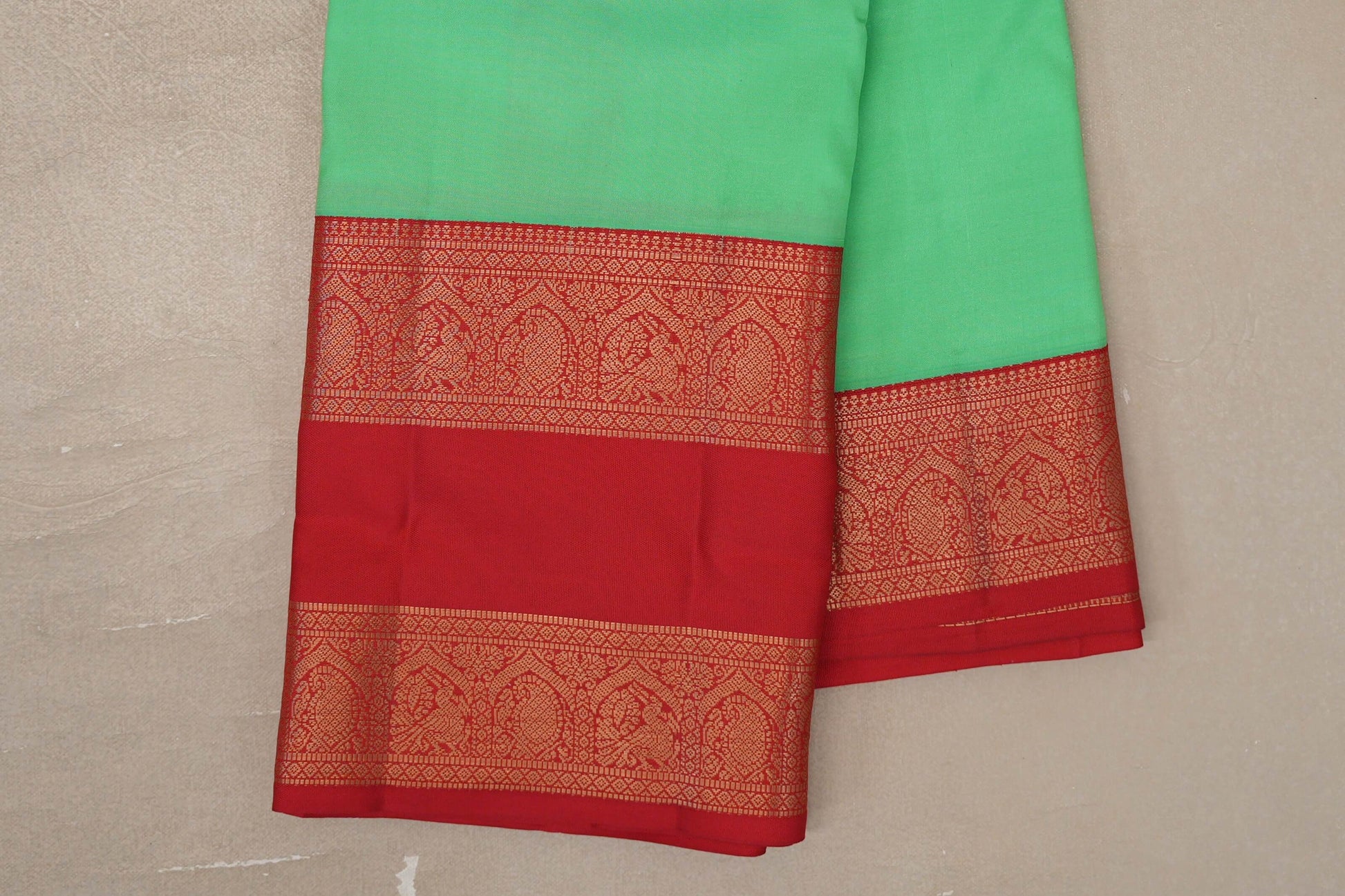 Mint Green Soft Silk Saree border zoom
