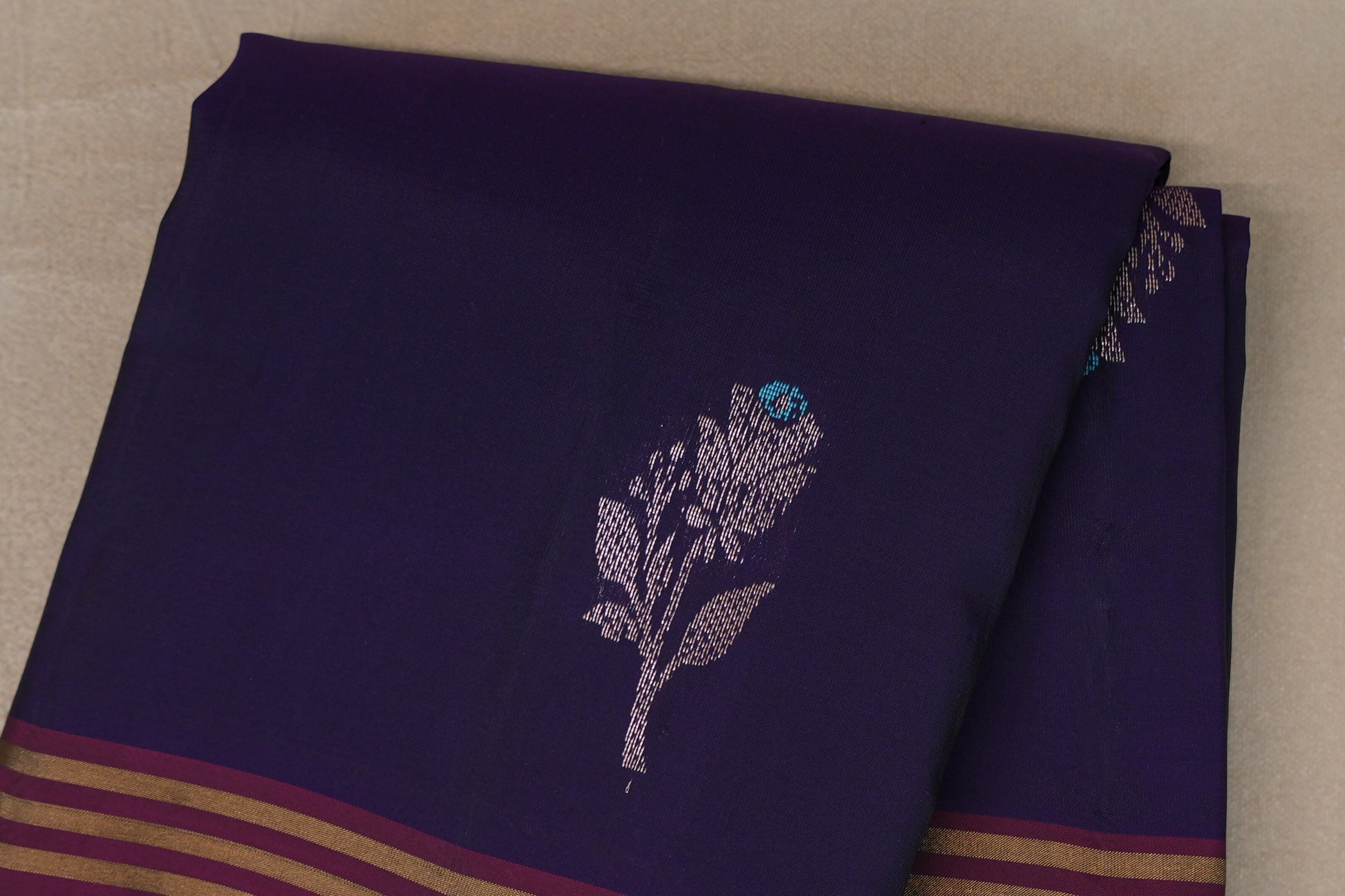 Deep Violet Purple Soft Silk Saree body zoom