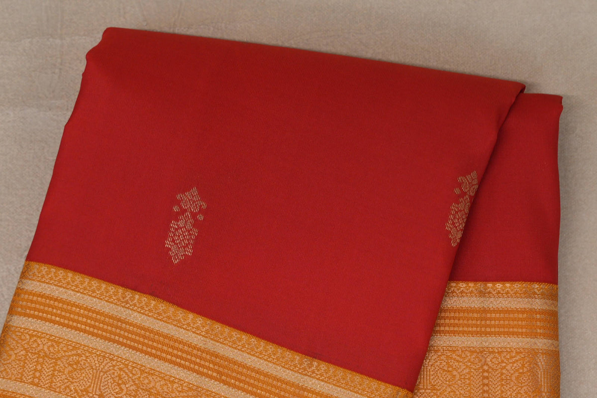 Bright Red Soft Silk Saree body zoom