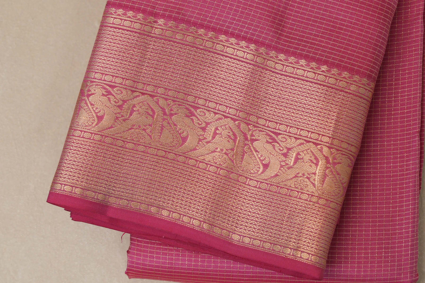 Light pink Light Weight Kanchipuram Silk Saree border