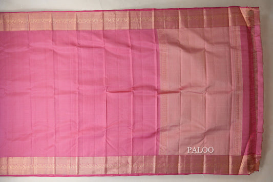 Light pink Light Weight Kanchipuram Silk Saree paloo