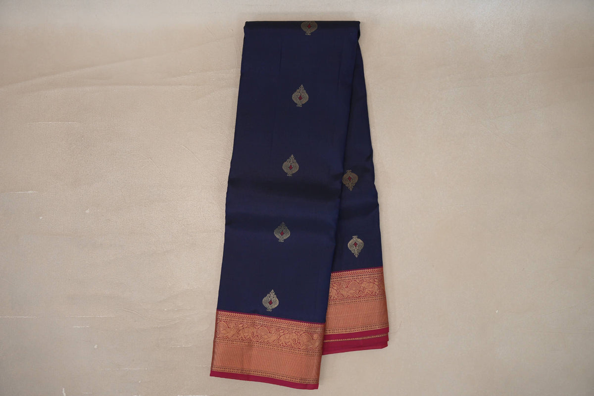 Deep Blue Soft Silk Saree online