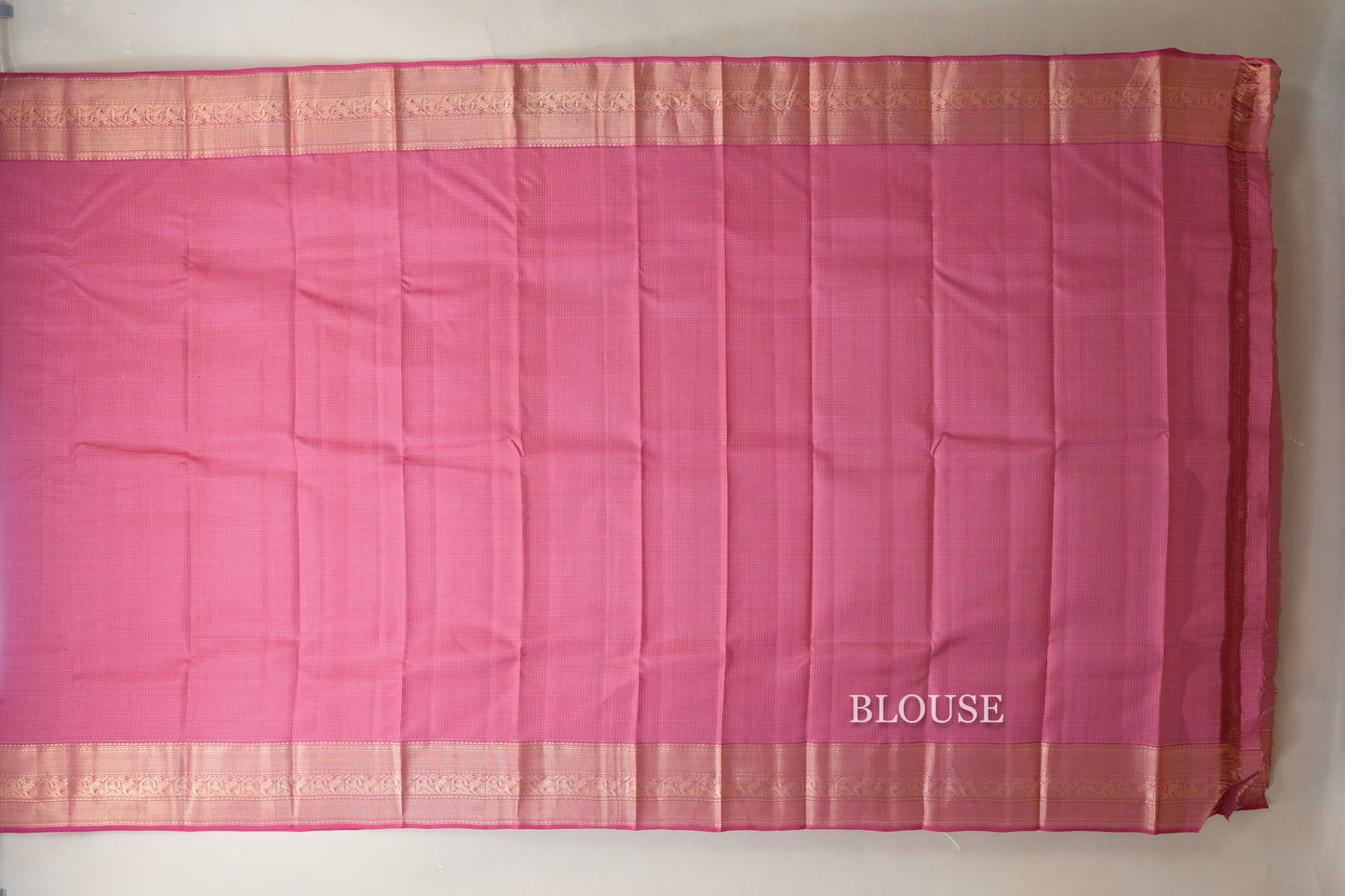 Light pink Light Weight Kanchipuram Silk Saree blouse