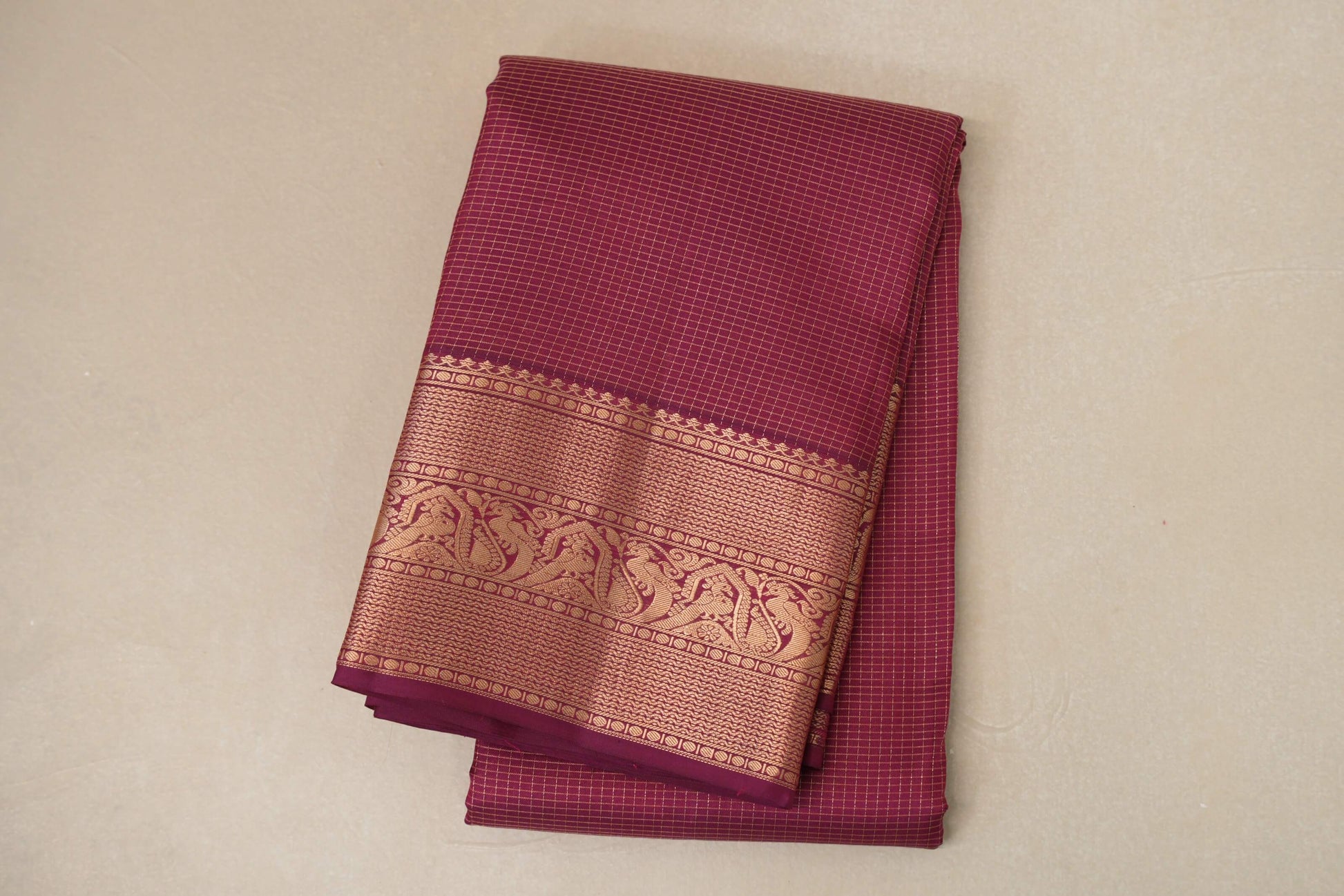Dark magenta Light Weight Kanjivaram Silk Saree by Shreenivas Silks PSSR018796 - Parisera