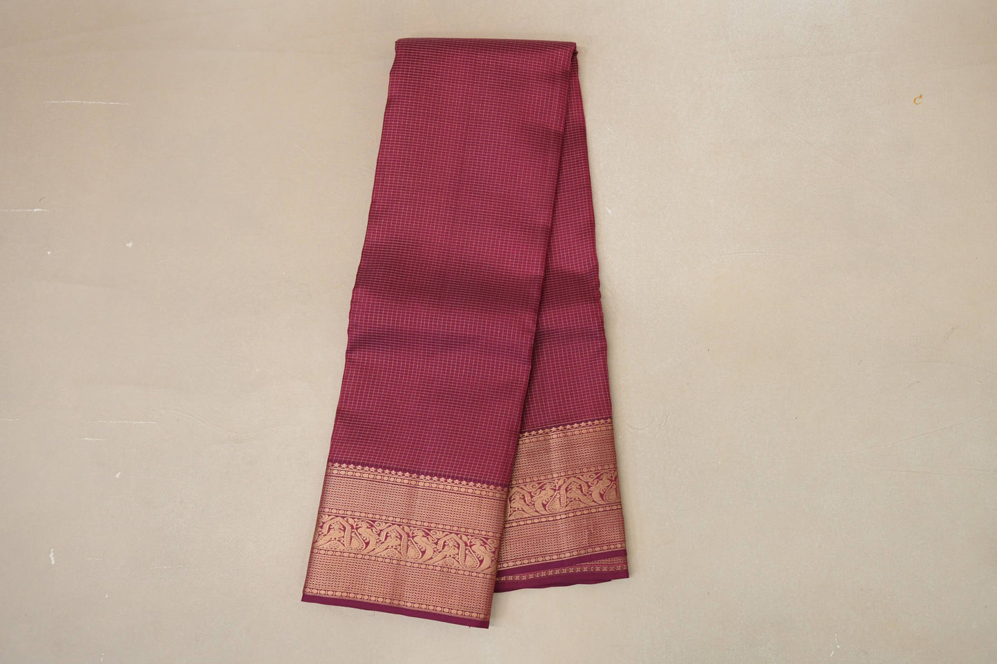 Dark magenta Light Weight Kanjivaram Silk Saree by Shreenivas Silks PSSR018796 - Parisera