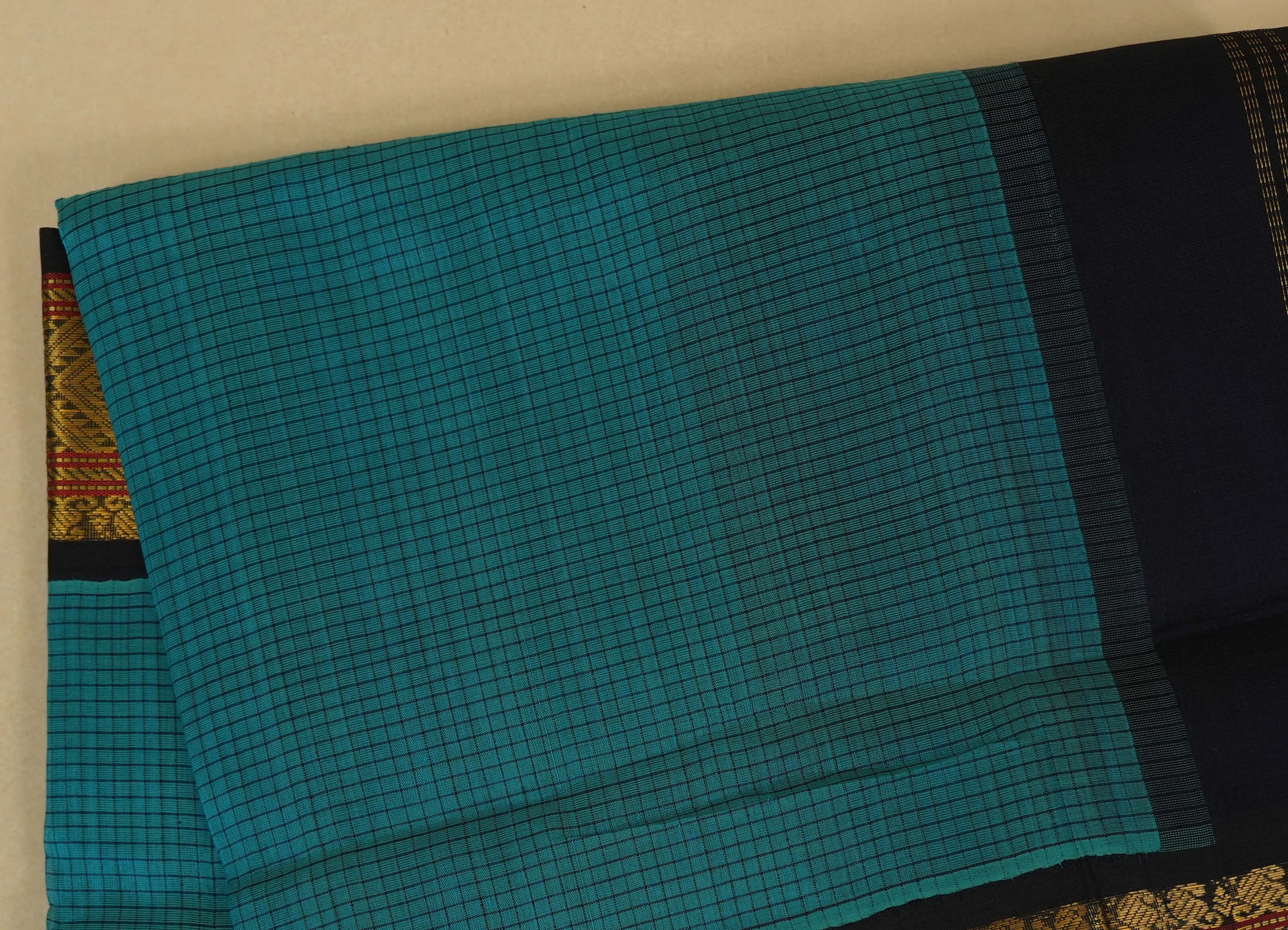 checked vintage silk cotton saree
