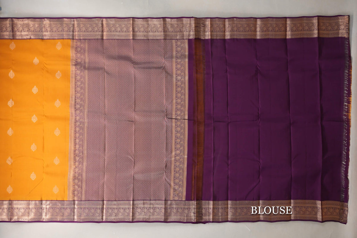 Mango Orange Soft Silk Saree blouse