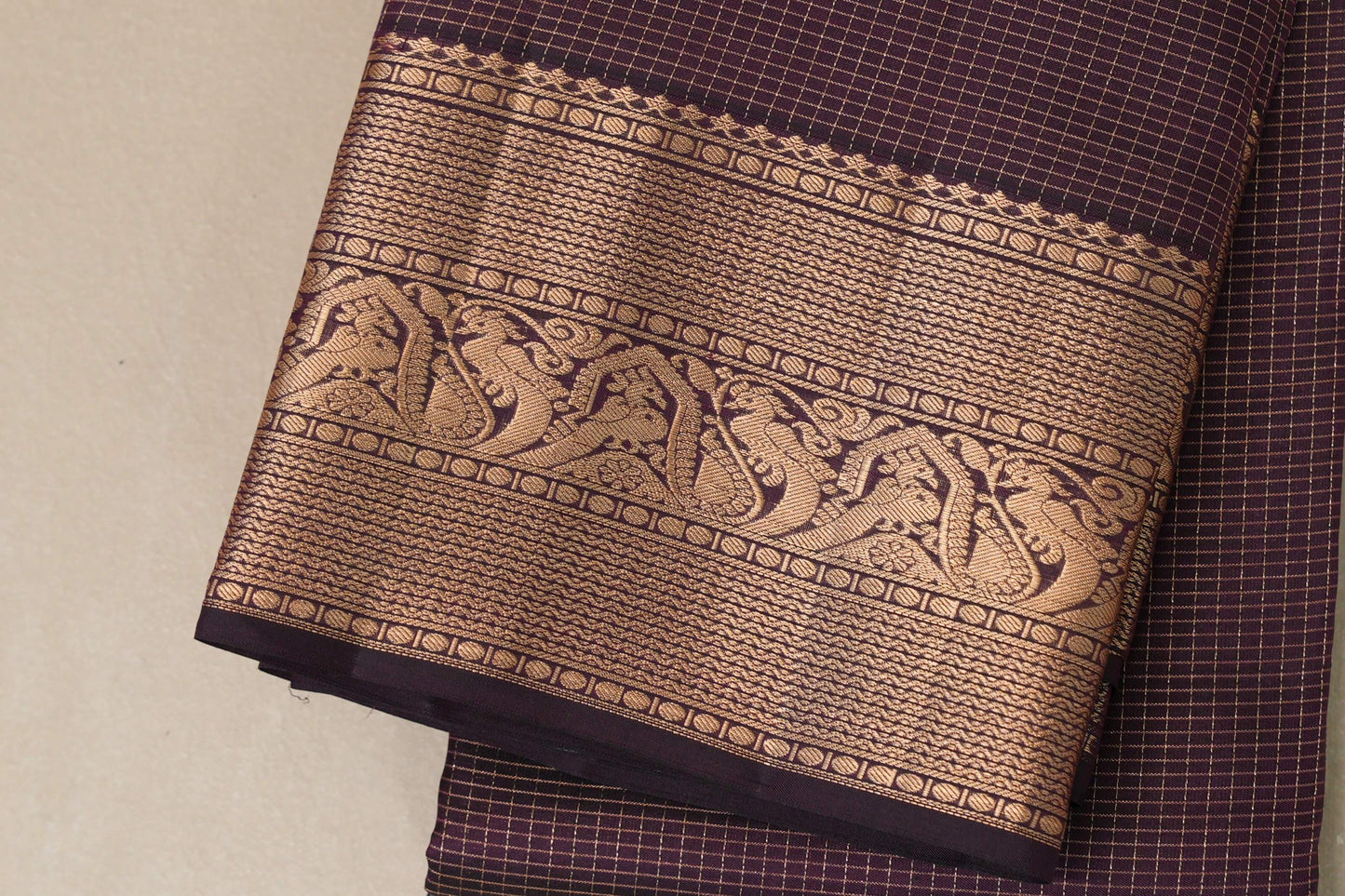 Plum purple Light Weight Kanjivaram Silk Saree by Shreenivas Silks PSSR018797 - Parisera