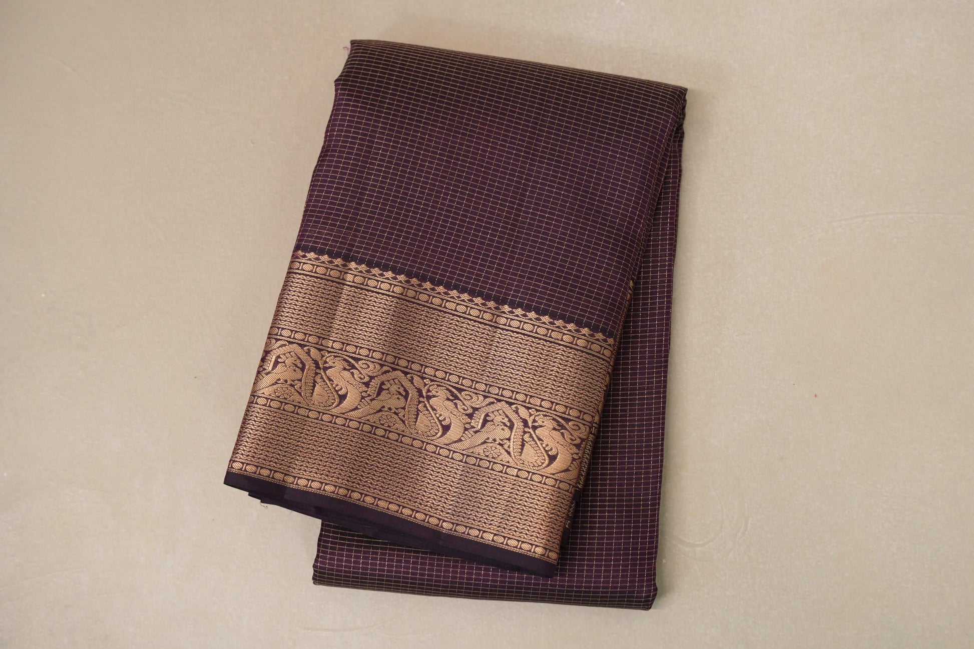 Plum purple Light Weight Kanchipuram Silk Saree