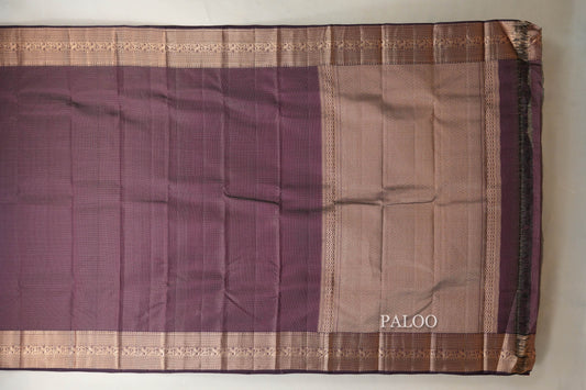Plum purple Light Weight Kanchipuram Silk Saree paloo