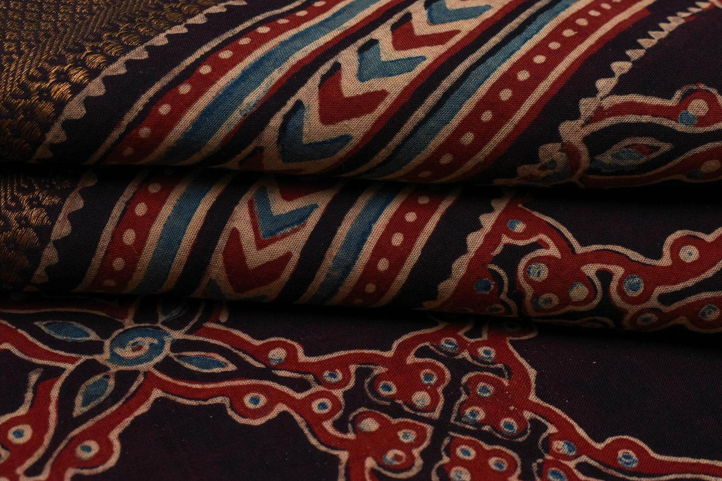 Ajrakh Mangalgiri Cotton Saree by Chakor PSCK260310