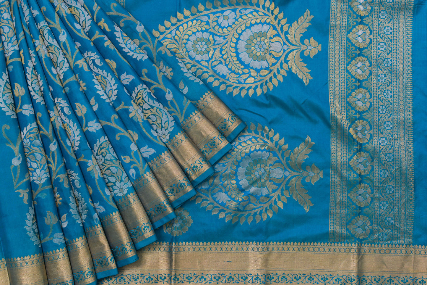 Blue Kanjivaram Silk Saree by Tharakaram PSTK04003