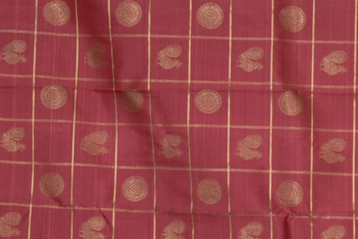Wedding Kanjivaram silk saree with zari checks | Sita mahalakshmi PSSM05SMLRAM240314 - Parisera