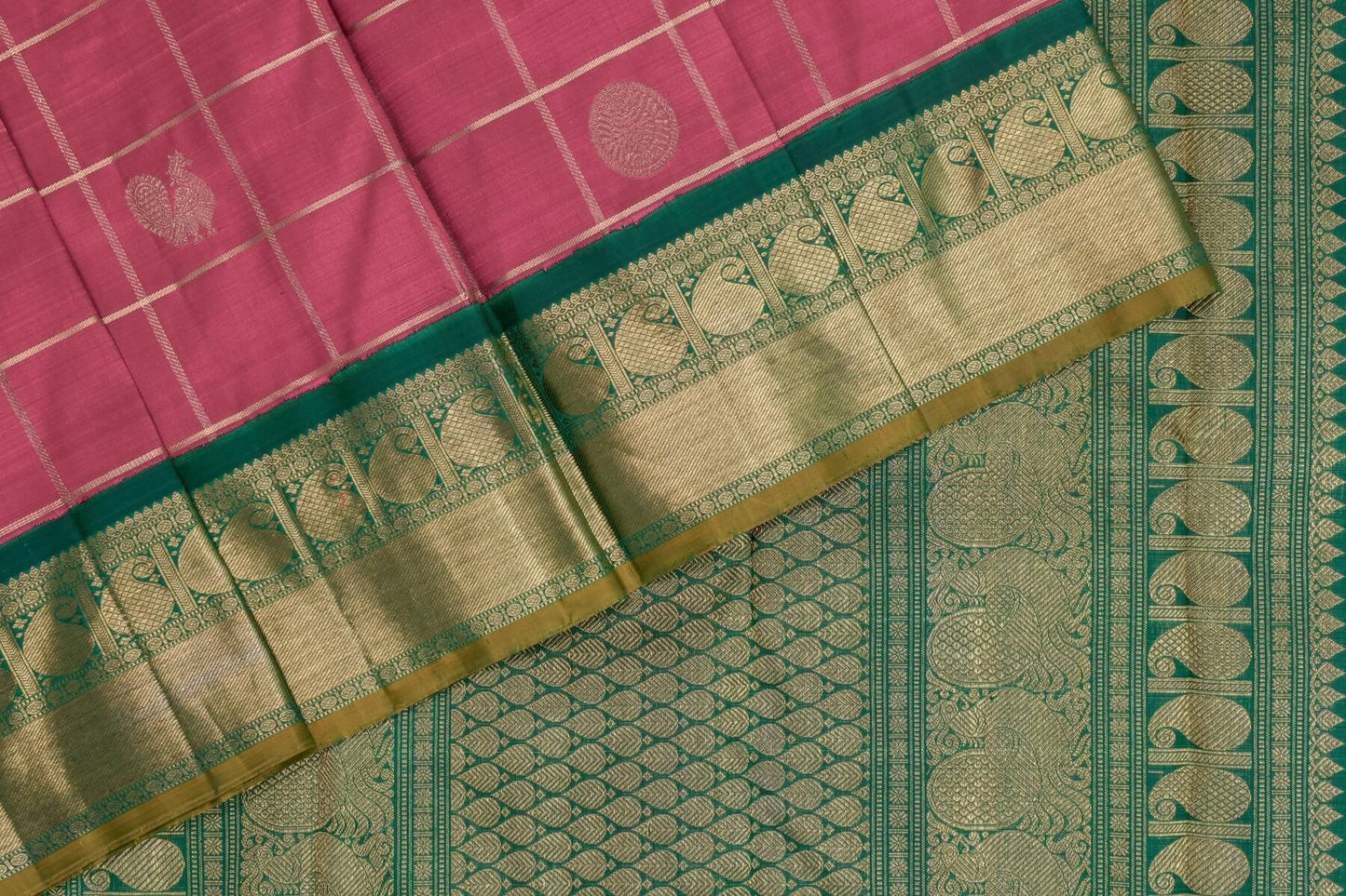 Wedding Kanjivaram silk saree with zari checks | Sita mahalakshmi PSSM05SMLRAM240314 - Parisera
