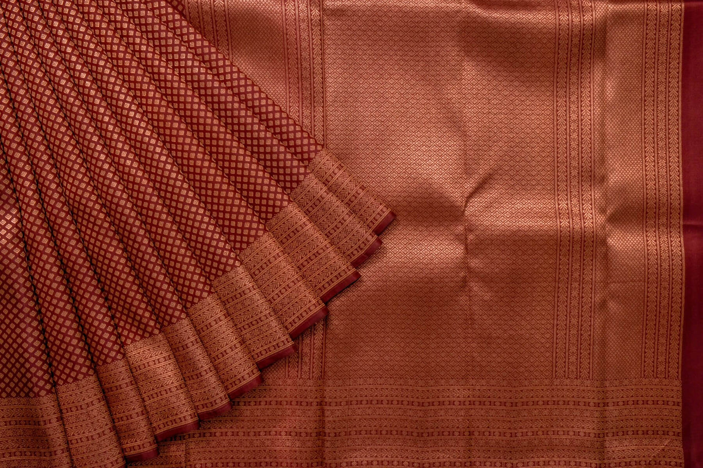 Maroon bridal kanjivaram  Brocase silk saree