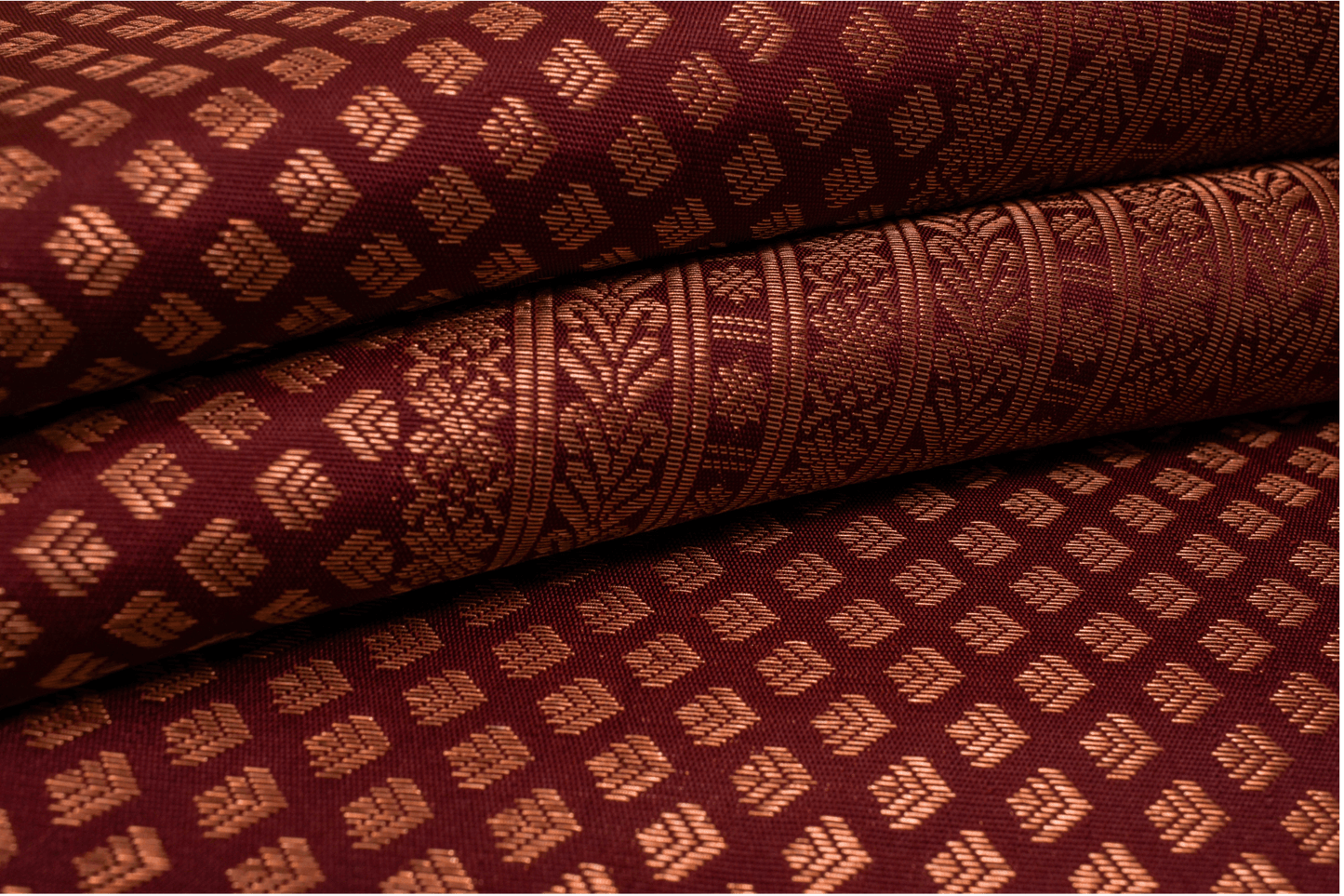 Marron Kanjivaram Bridal Silk Saree  with Zari Brocade 
