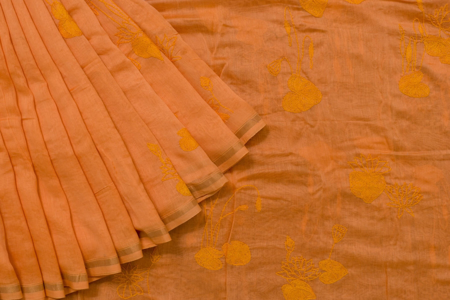 Chikankari Chanderi saree