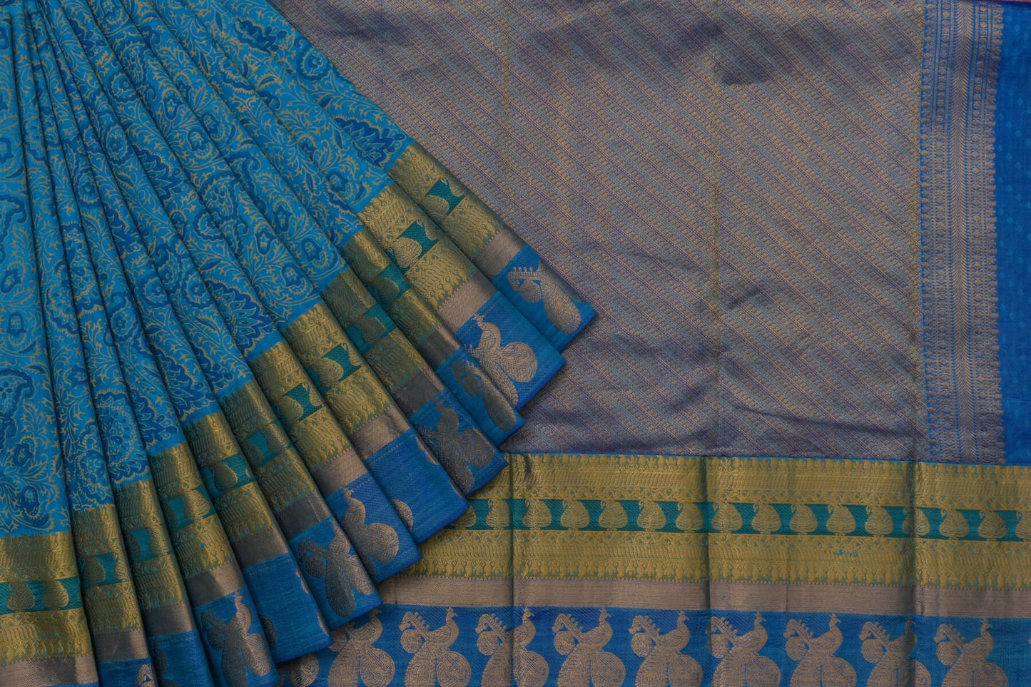 Block printed Light weight Kanjivaram Silk Saree by Shreenivas Silks PSSR015596