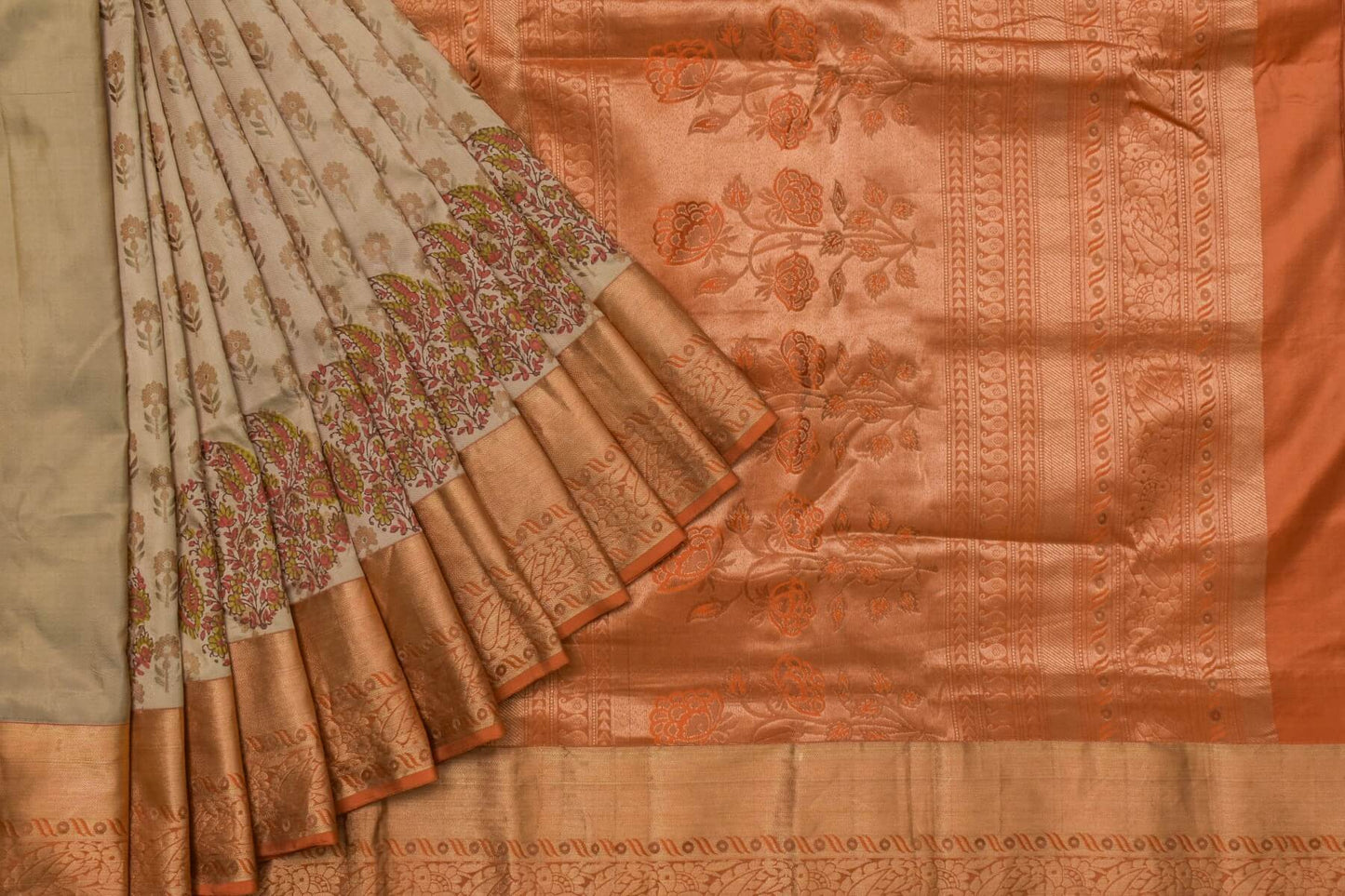 Block printed Light weight Kanjivaram Silk Saree by Shreenivas Silks PSSR015604