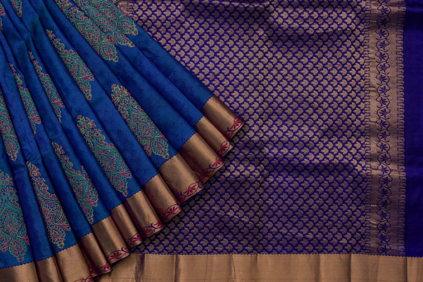 Block printed Light weight Kanjivaram Silk Saree by Shreenivas Silks PSSR015609