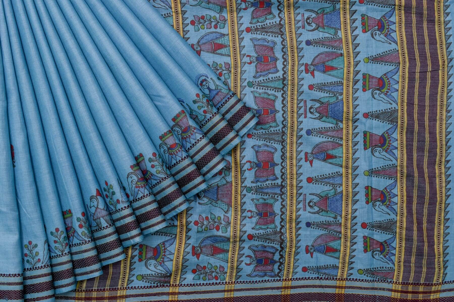 Hand painted Tussar Silk saree by Sameeksha PSSH34029 - Parisera